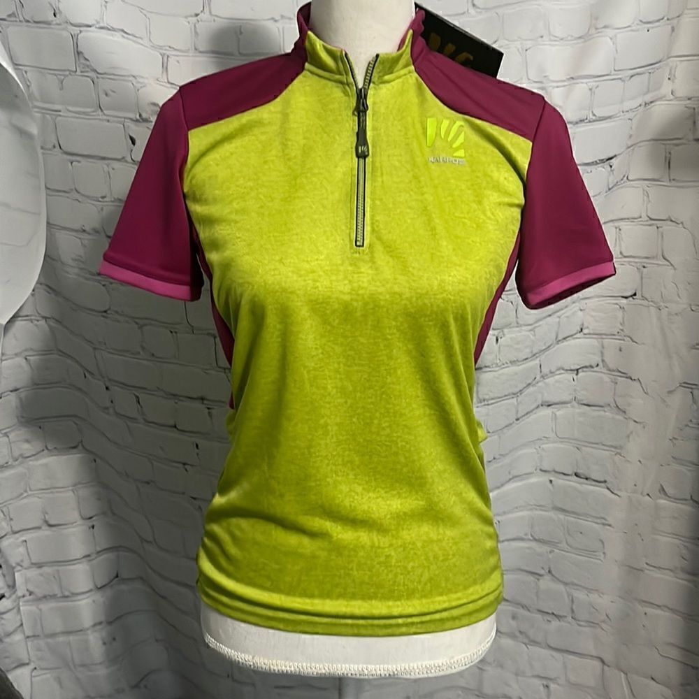 Karpos- Cycling Shirt - Rapido Jersey - Lime And Fuchsia - Size S - Nwt
